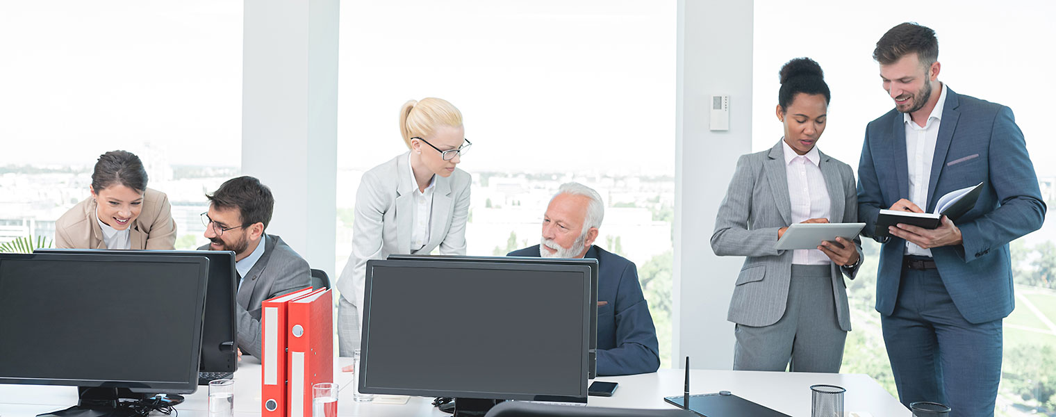 Business People Discussing Work At Office